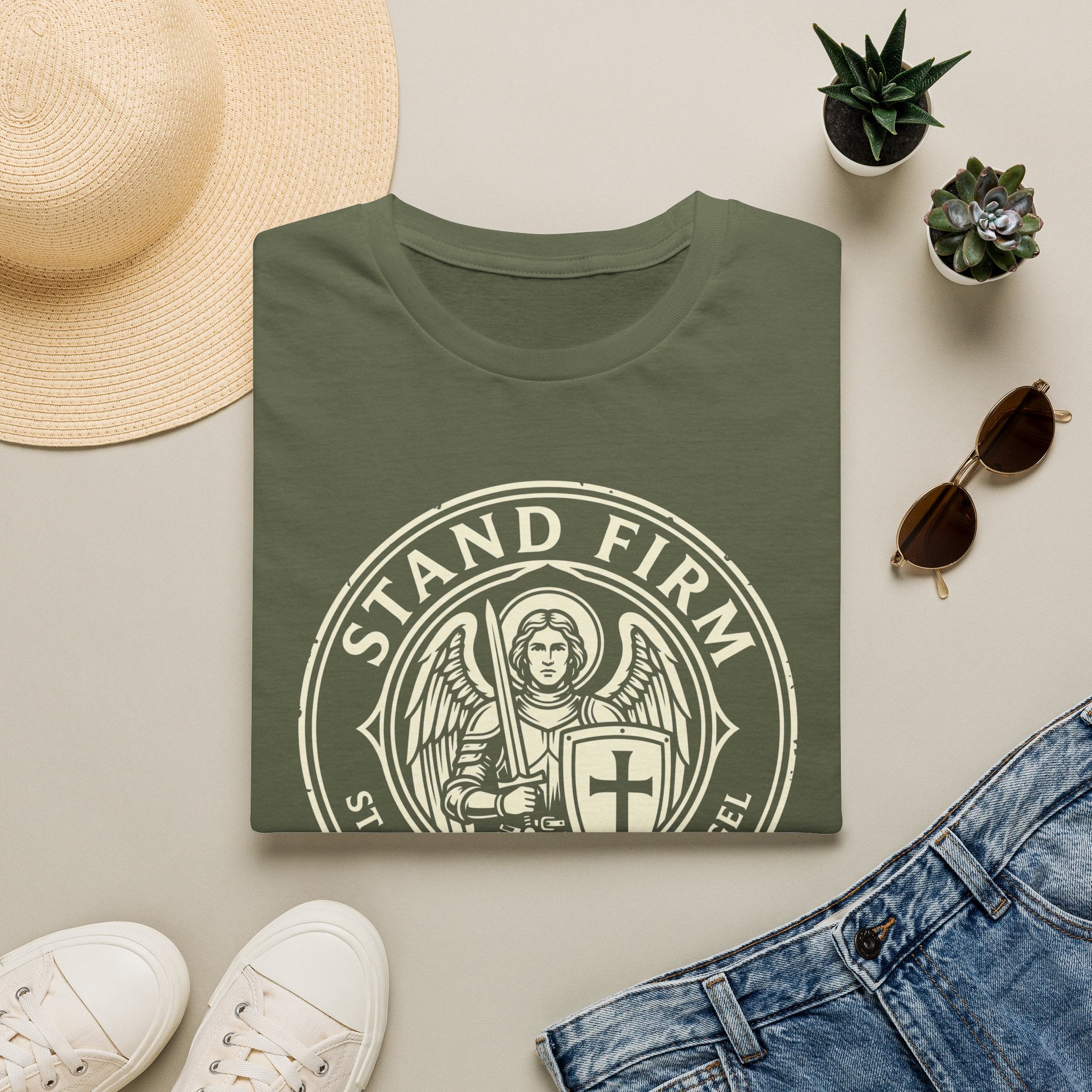 St. Michael Stand Firm Medieval Defender Seal T-Shirt