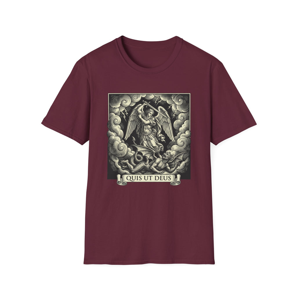Quis Ut Deus Engraving T-Shirt