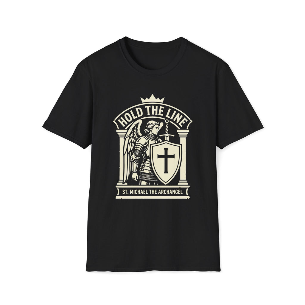 St. Michael Hold the Line Heraldic Shield T-Shirt