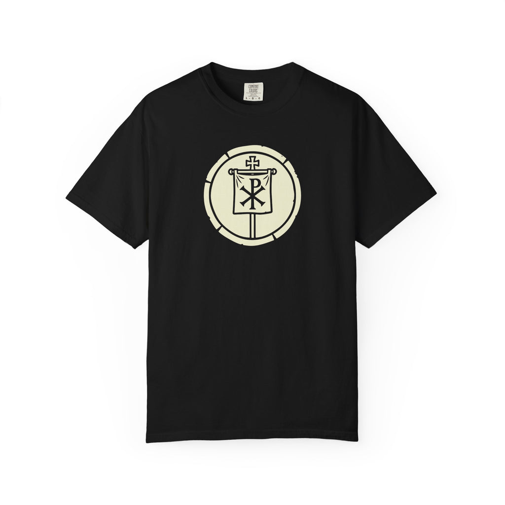 Chi-Rho Victory Medallion Catholic T-Shirt