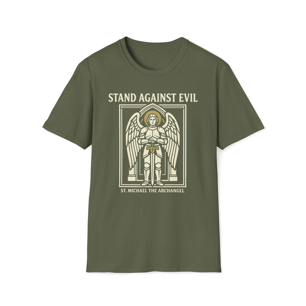 St. Michael Stand Against Evil Gothic Seal T-Shirt