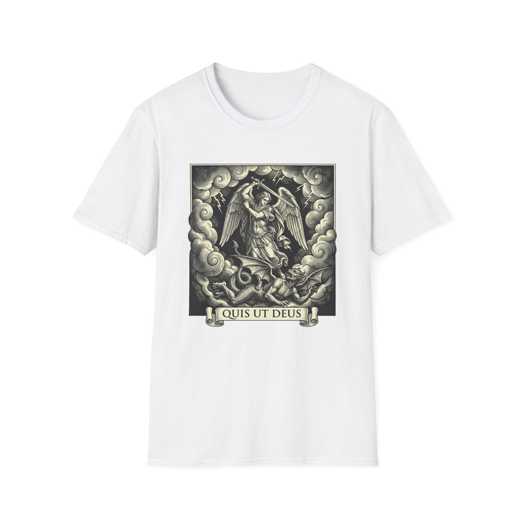 Quis Ut Deus Engraving T-Shirt