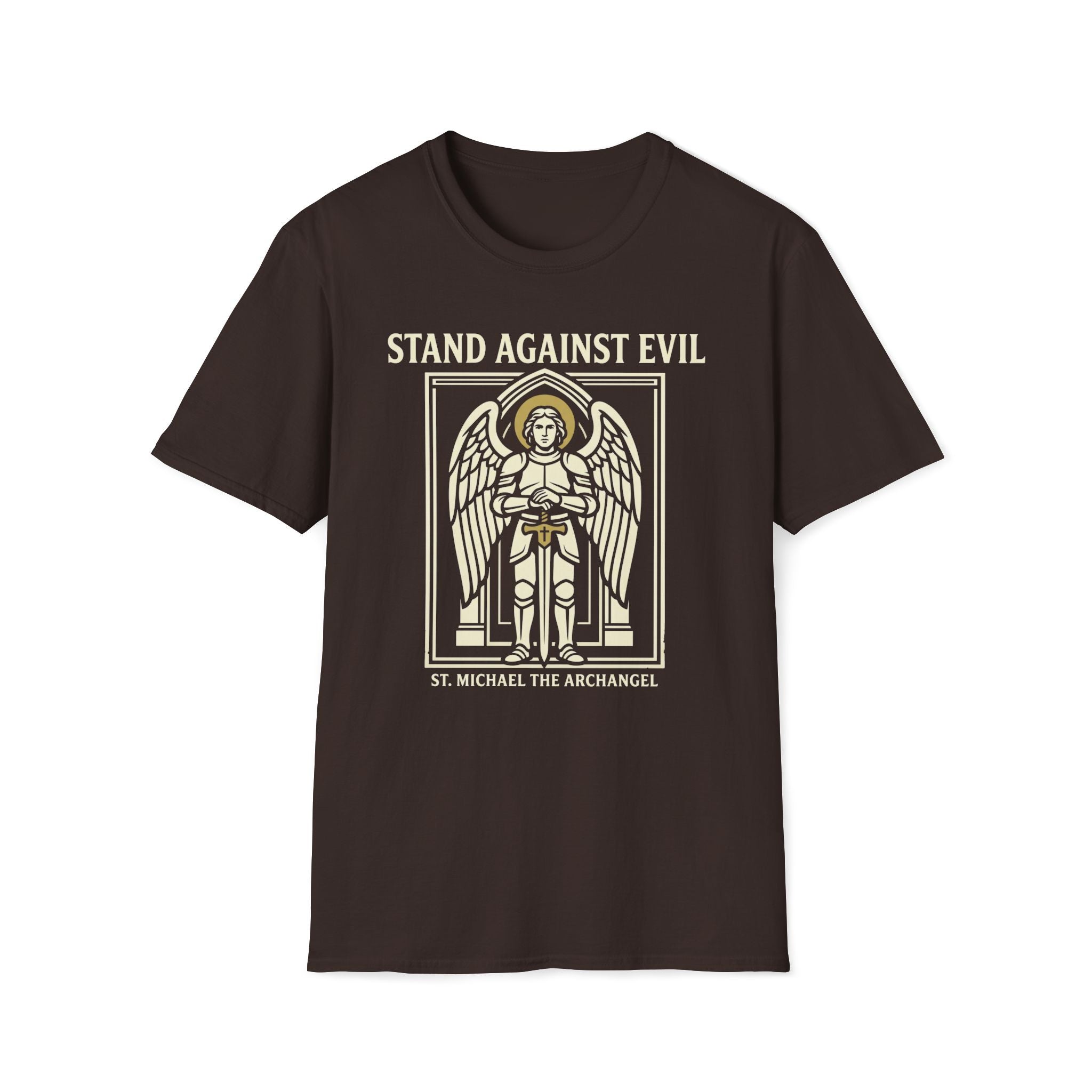 St. Michael Stand Against Evil Gothic Seal T-Shirt