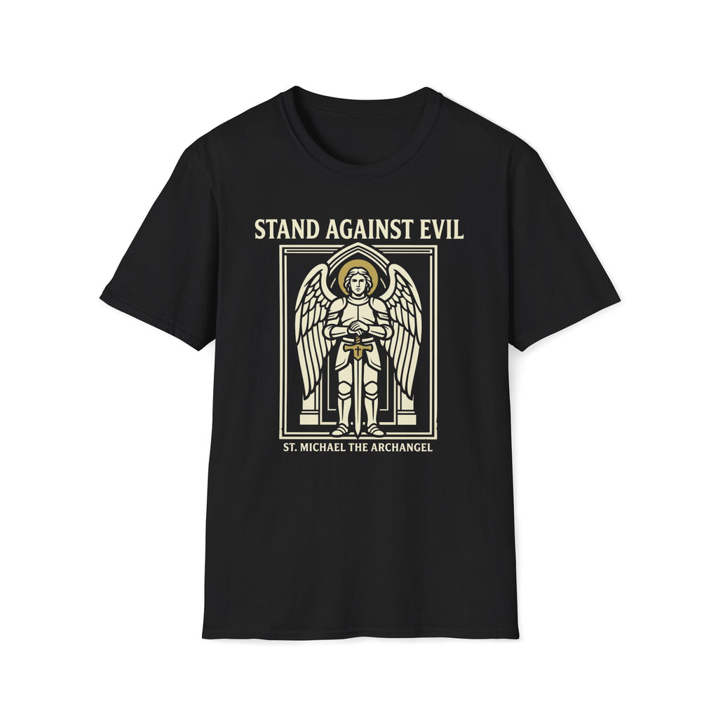 St. Michael Stand Against Evil Gothic Seal T-Shirt
