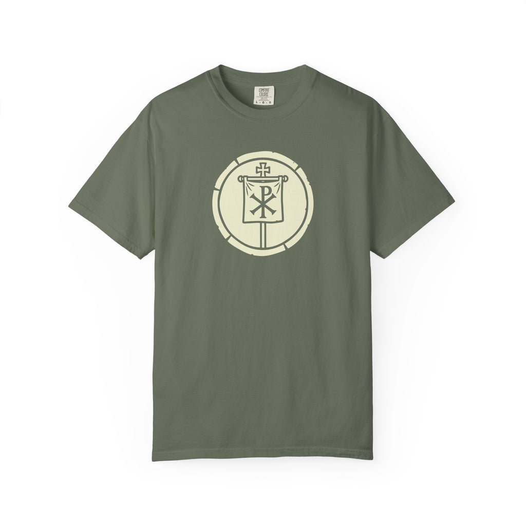 Chi-Rho Victory Medallion Catholic T-Shirt