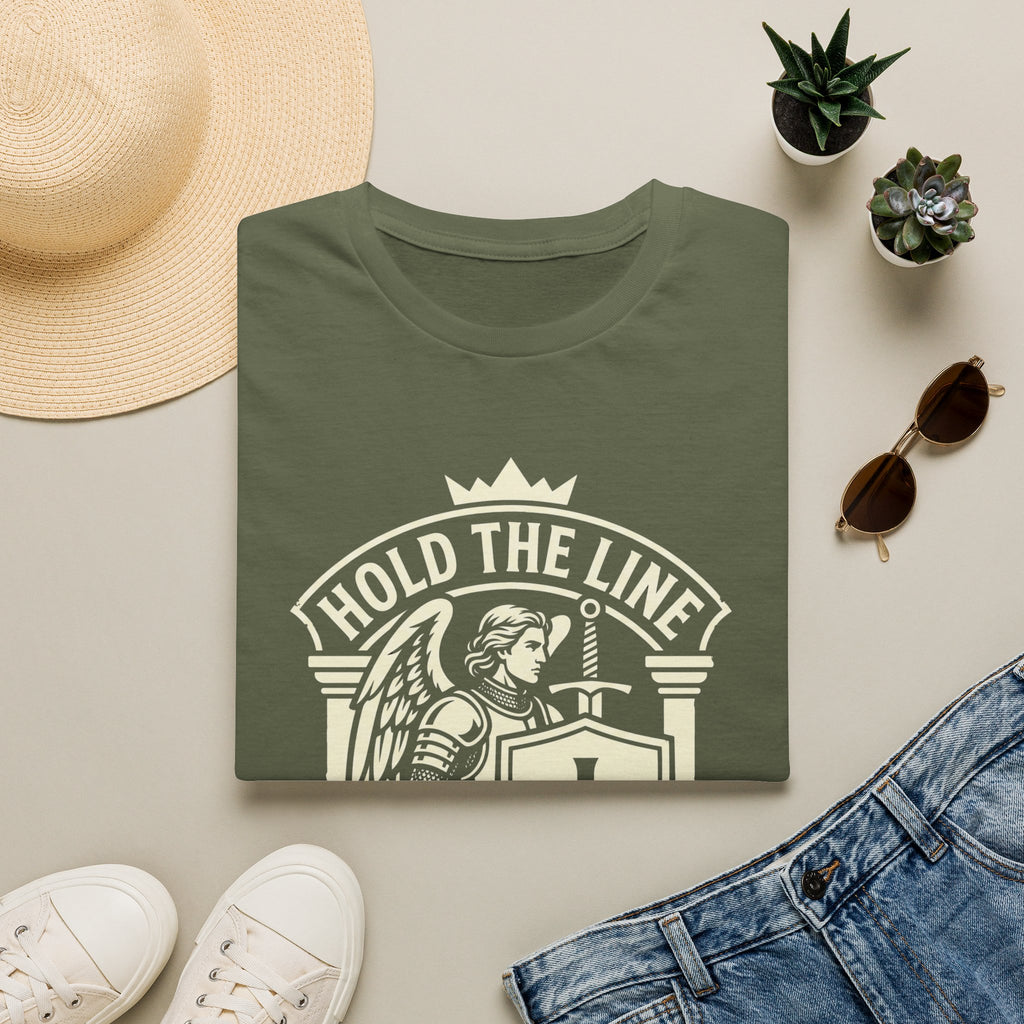 St. Michael Hold the Line Heraldic Shield T-Shirt