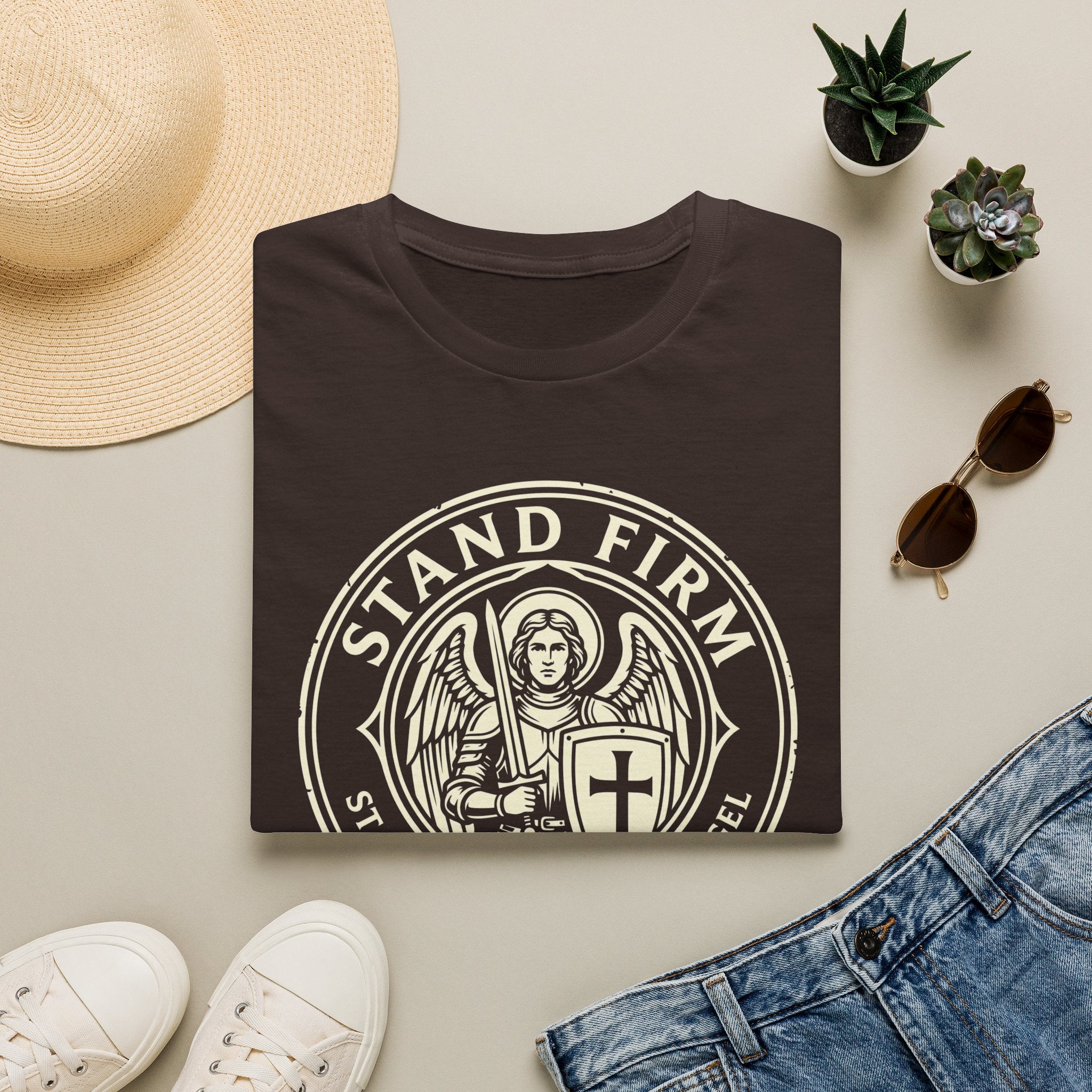 St. Michael Stand Firm Medieval Defender Seal T-Shirt