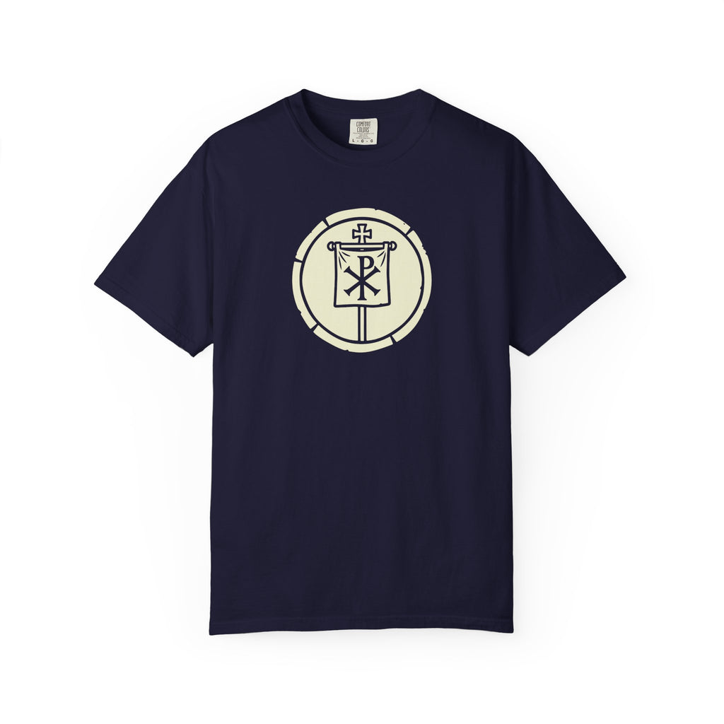 Chi-Rho Victory Medallion Catholic T-Shirt