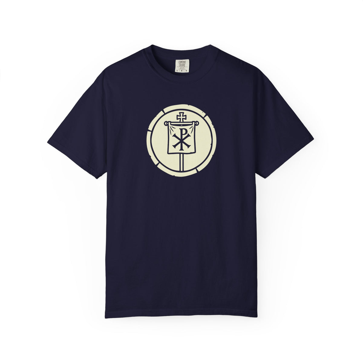 Chi-Rho Victory Medallion Catholic T-Shirt