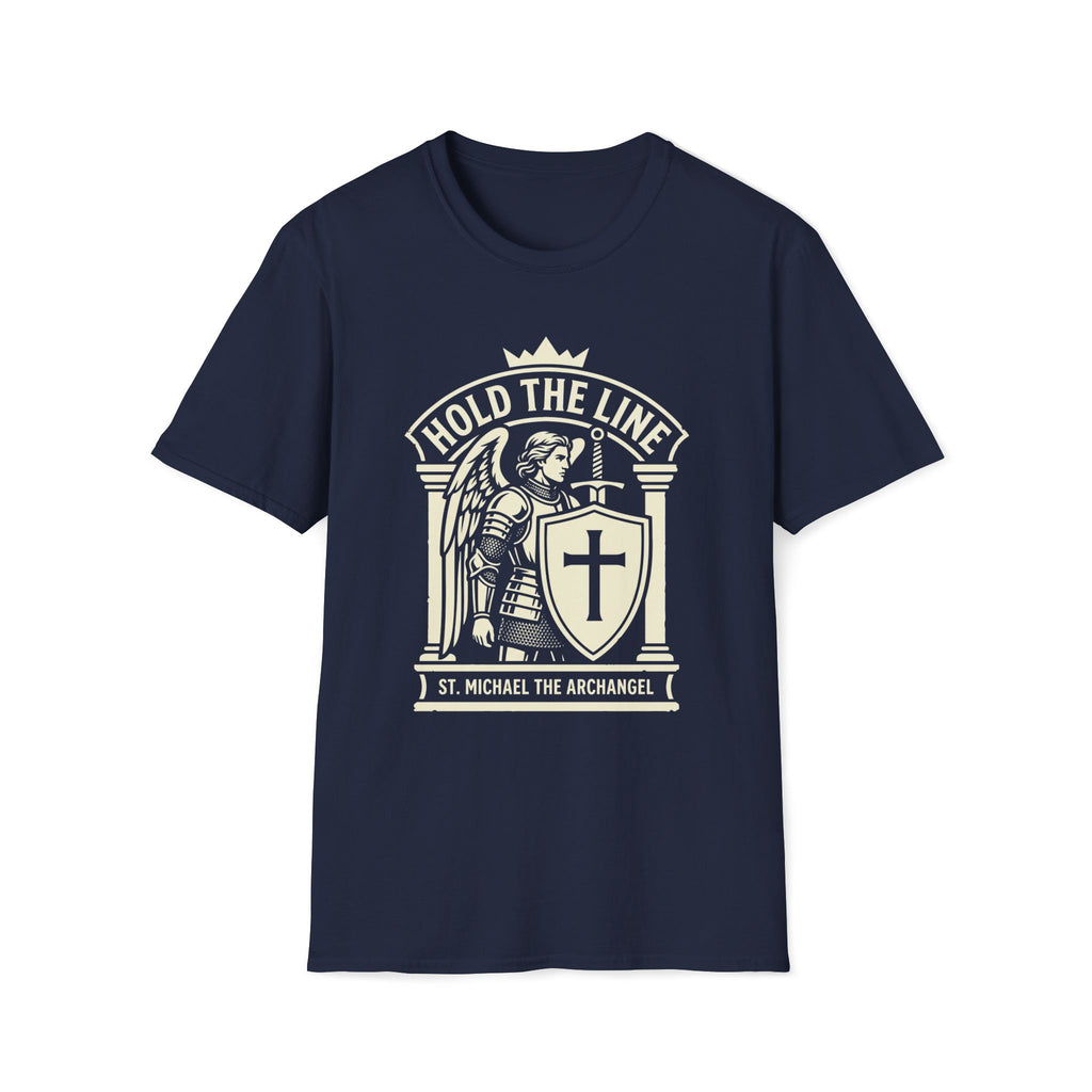 St. Michael Hold the Line Heraldic Shield T-Shirt