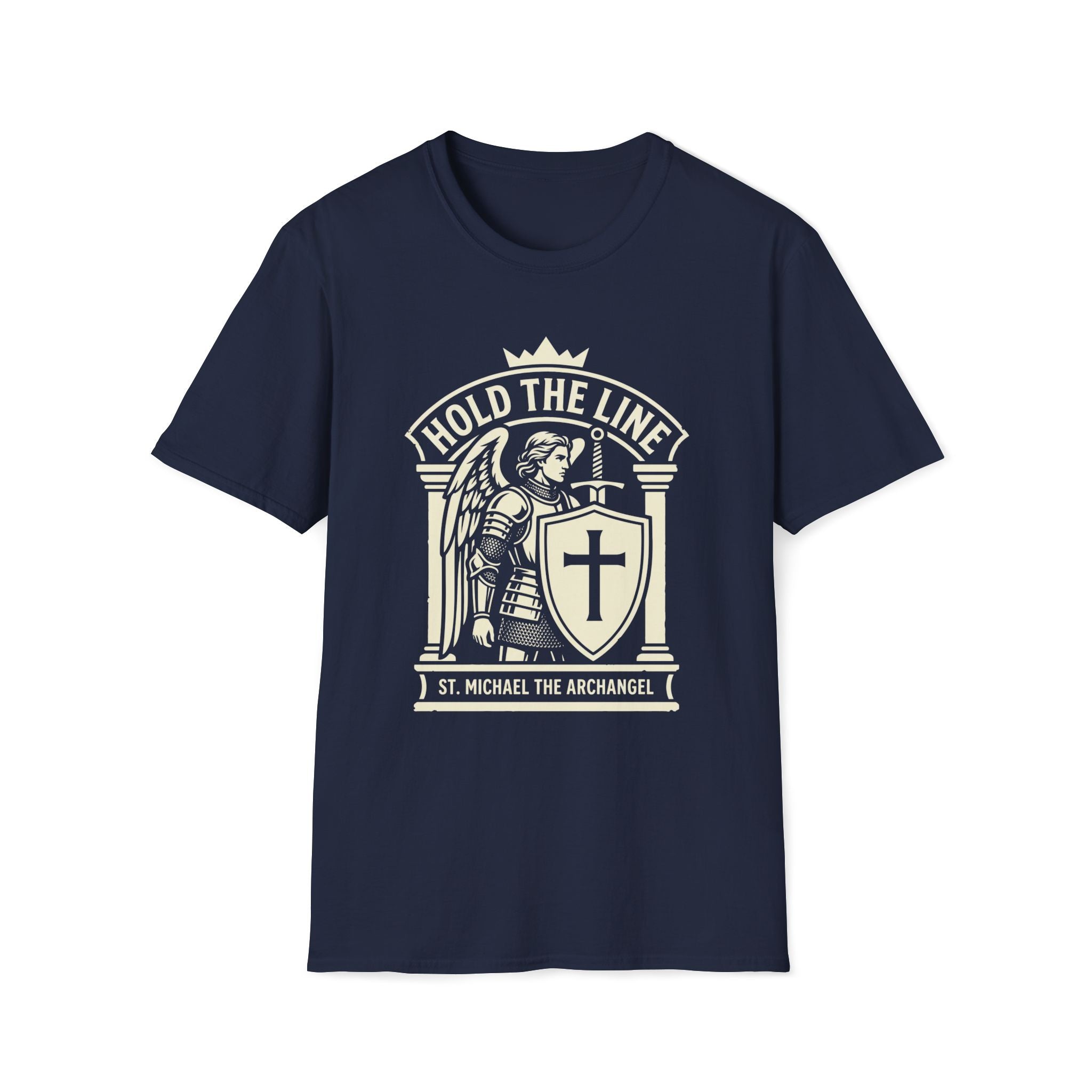 St. Michael Hold the Line Heraldic Shield T-Shirt