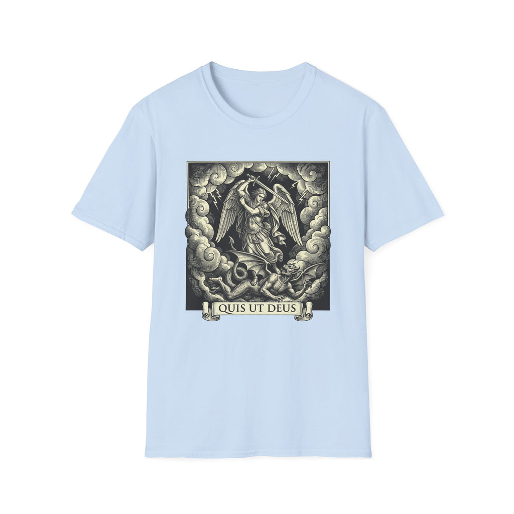 Quis Ut Deus Engraving T-Shirt