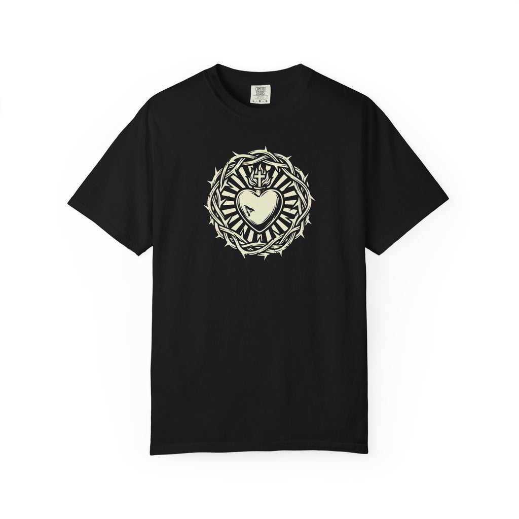 Sacred Heart Passion Engraving Catholic T-Shirt