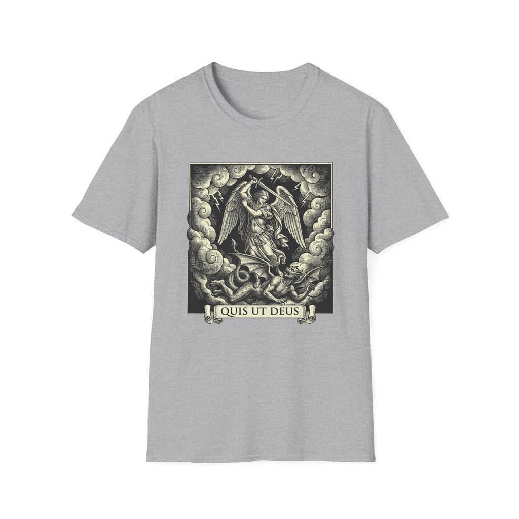 Quis Ut Deus Engraving T-Shirt