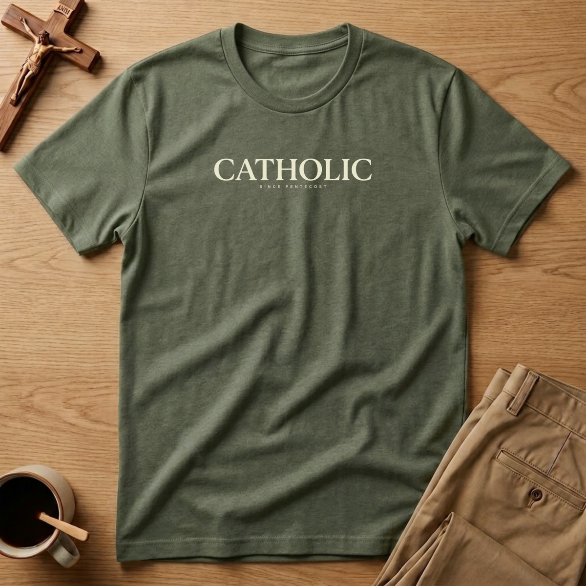 Catholic Since Pentecost Minimal Heritage T-Shirt