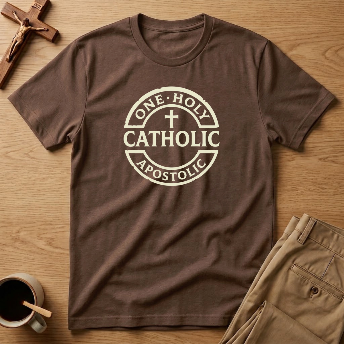 One Holy Catholic Apostolic Round Seal T-Shirt