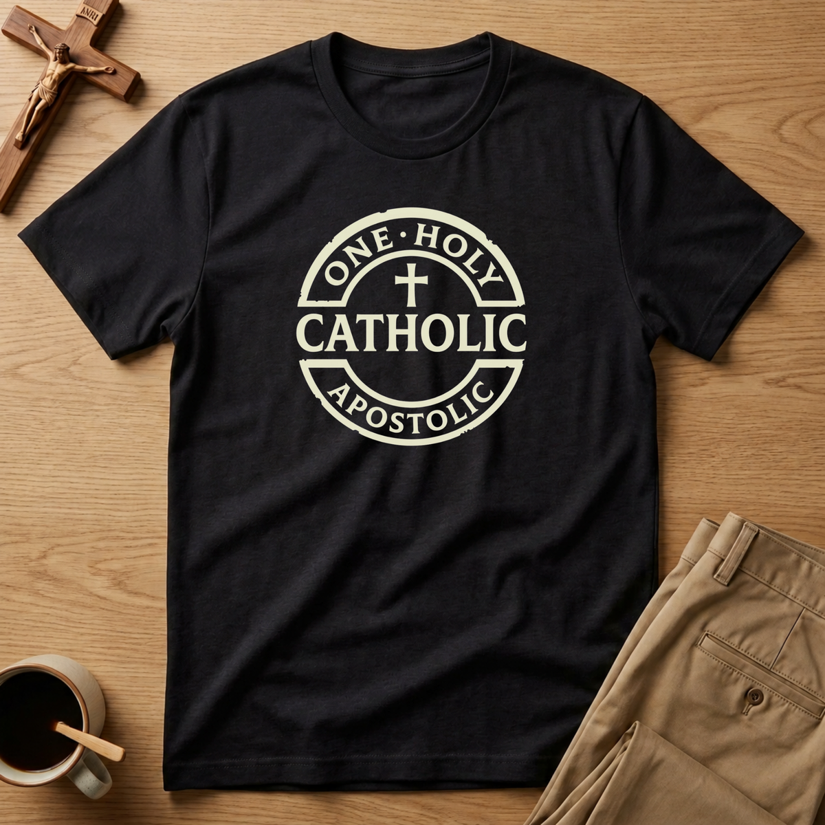 One Holy Catholic Apostolic Round Seal T-Shirt