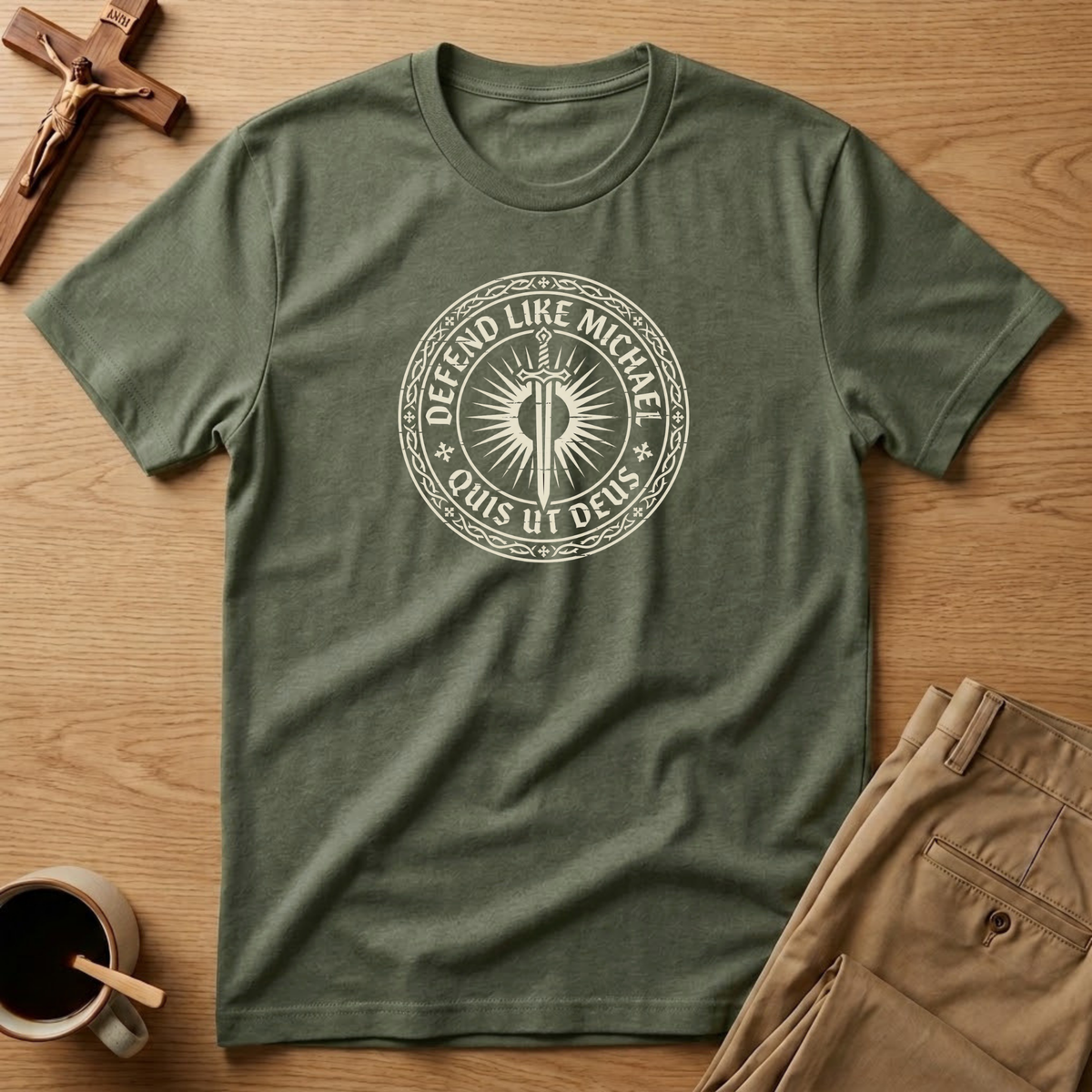 St. Michael Defend Like Michael Catholic T-Shirt