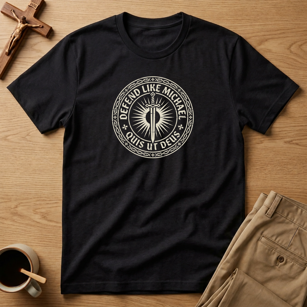 St. Michael Defend Like Michael Catholic T-Shirt