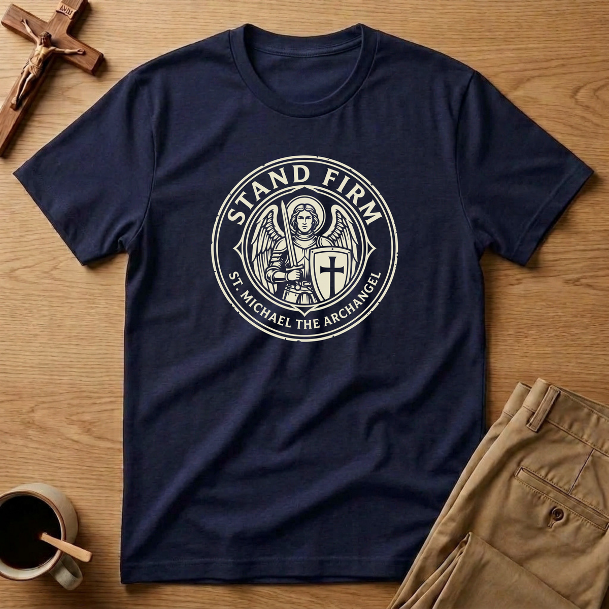 St. Michael Stand Firm Medieval Defender Seal T-Shirt
