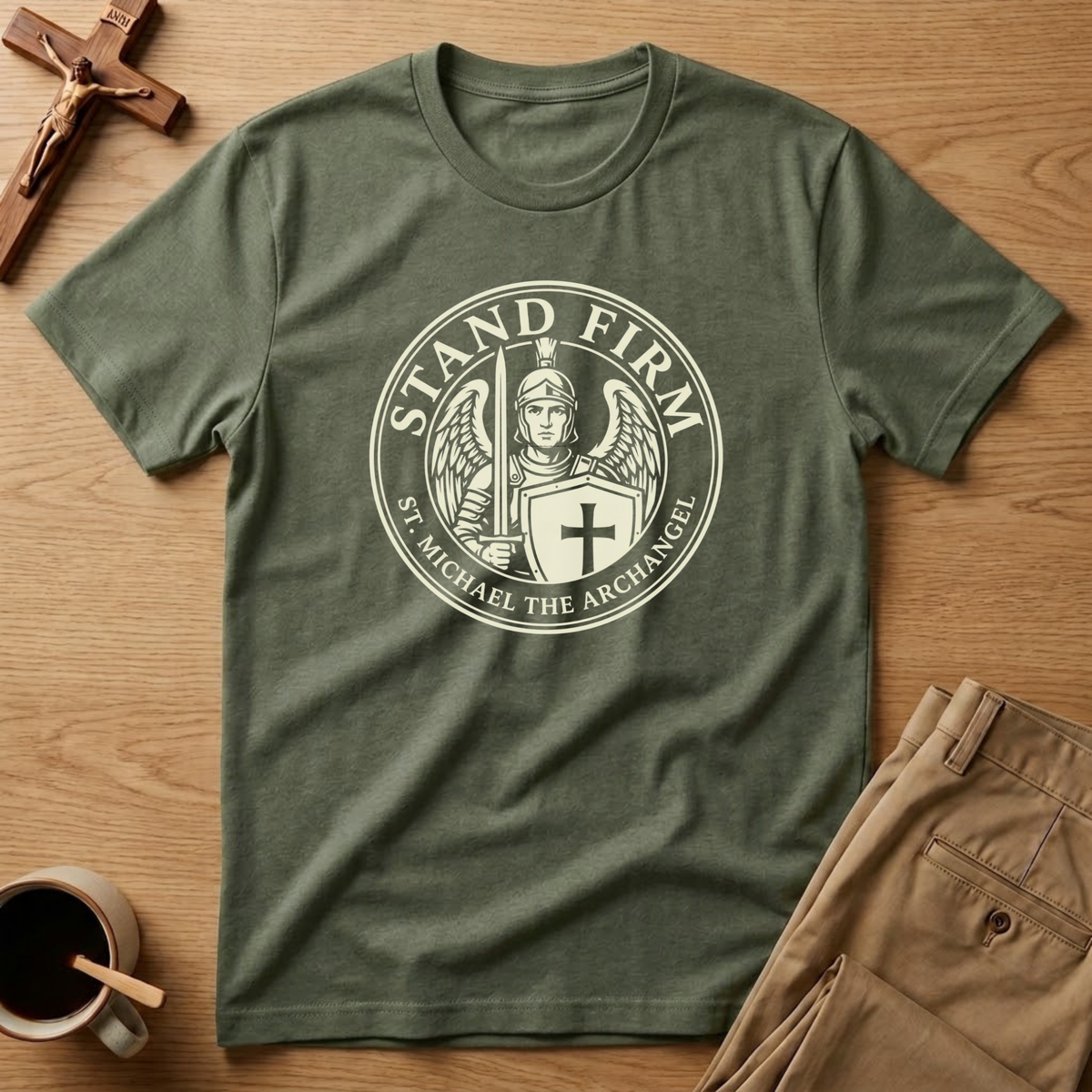 St. Michael Stand Firm Archangel T-Shirt