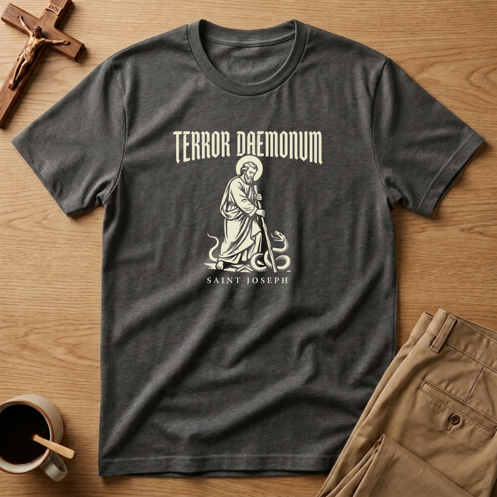 St. Joseph Terror of Demons Heritage Woodcut T-Shirt