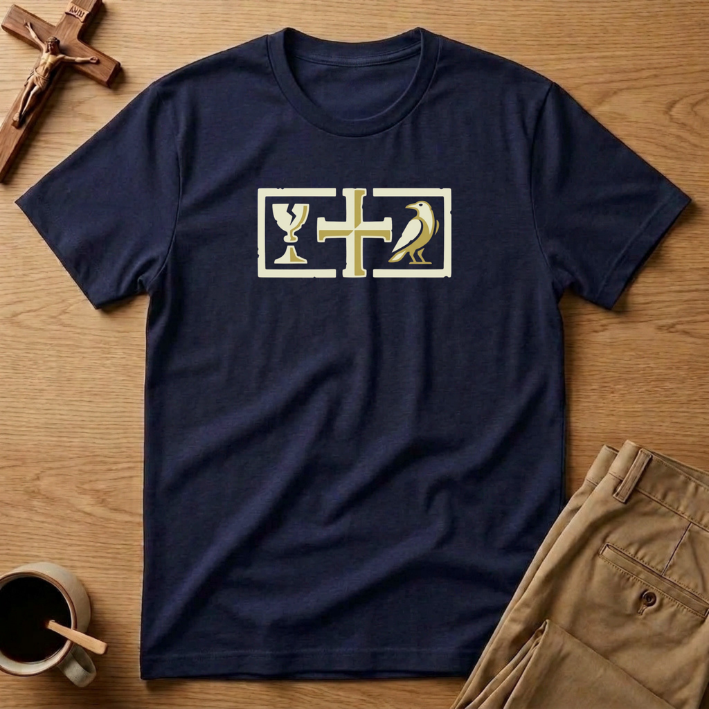 St. Benedict Protection Cross Chalice & Raven T-Shirt