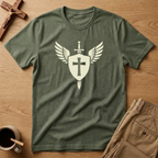 St. Michael Winged Guardian Shield Catholic T-Shirt
