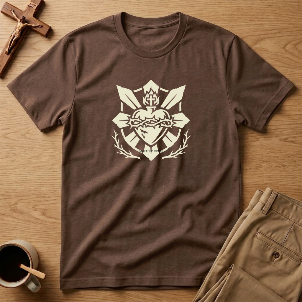 Sacred Heart Heraldic Crest Catholic T-Shirt