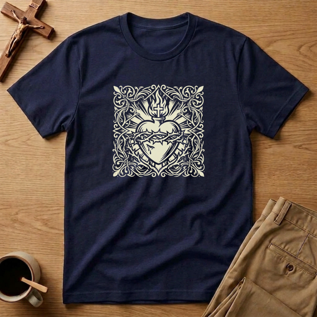 Sacred Heart Crown of Thorns Catholic T-Shirt