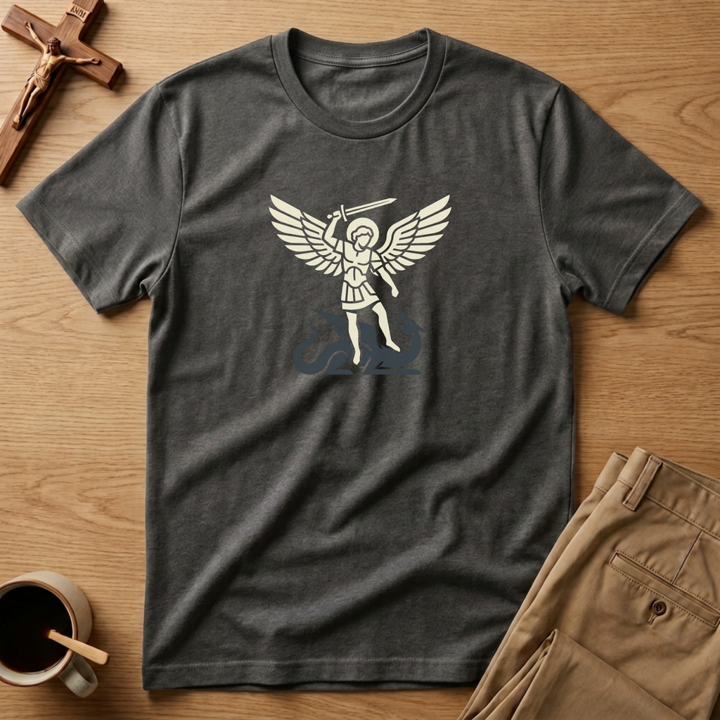 St. Michael Sword & Dragon Archangel Catholic T-Shirt