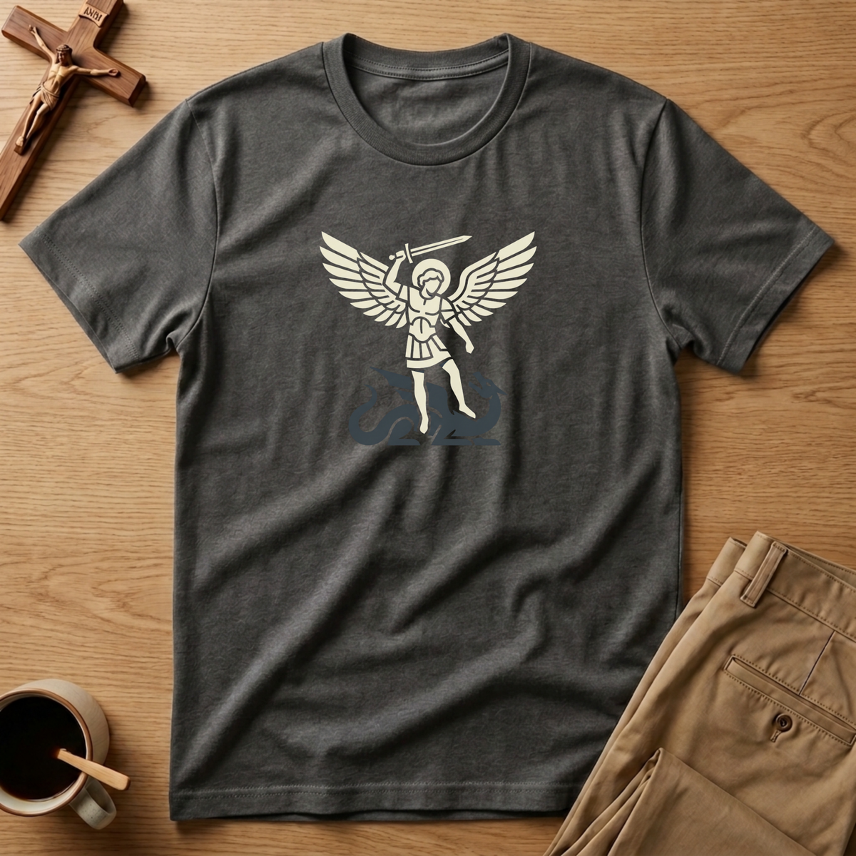 St. Michael Sword & Dragon Archangel Catholic T-Shirt