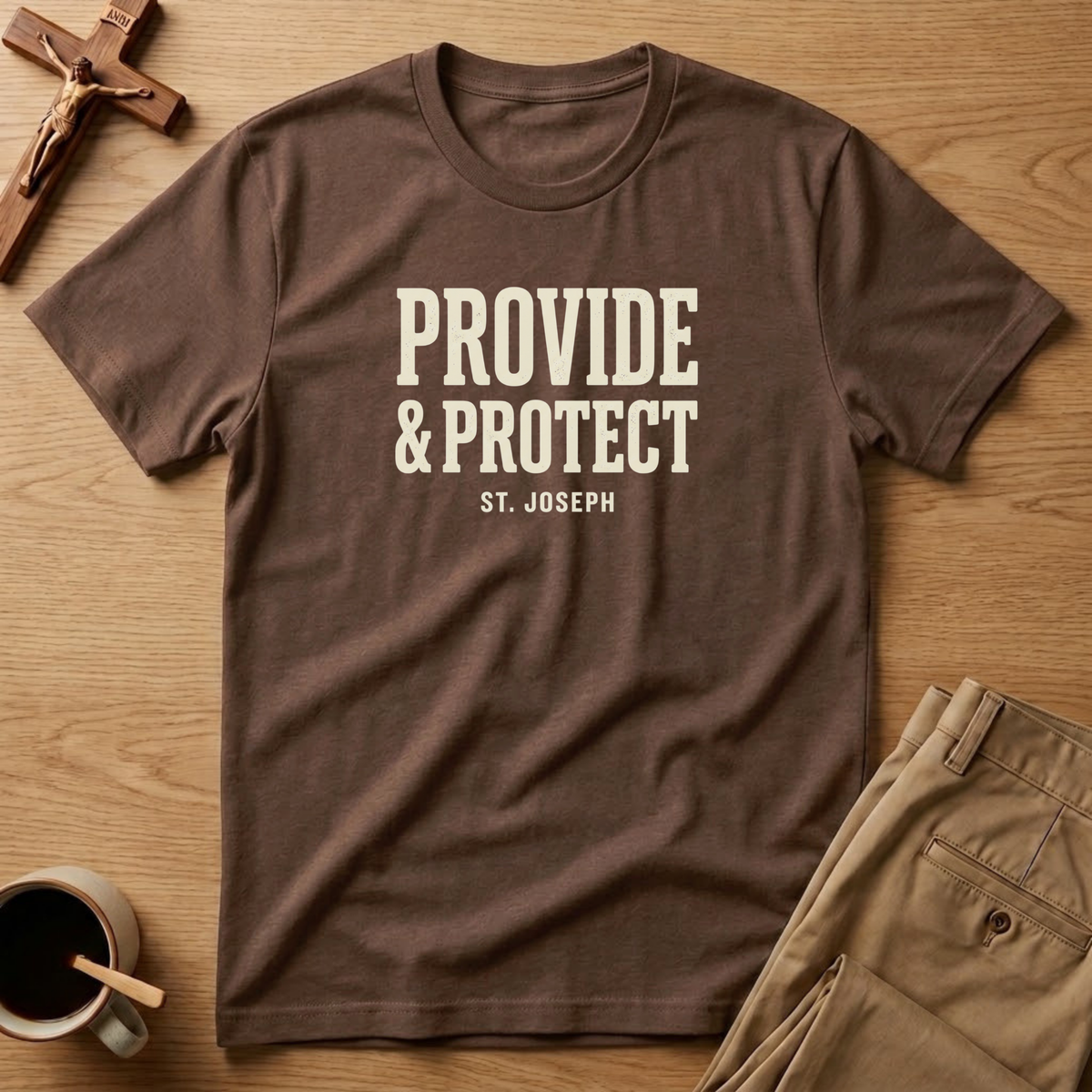 St. Joseph Provide & Protect Catholic T-Shirt