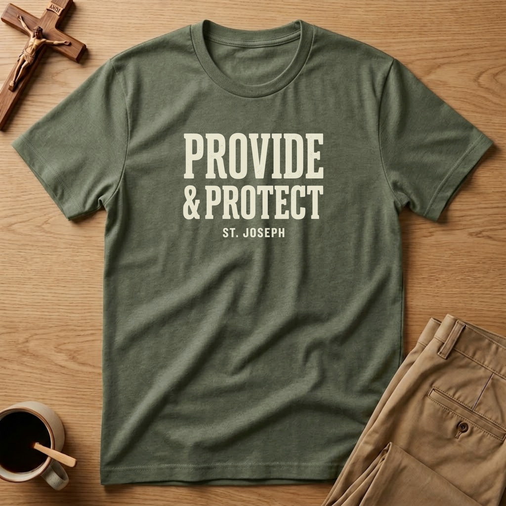 St. Joseph Provide & Protect Catholic T-Shirt