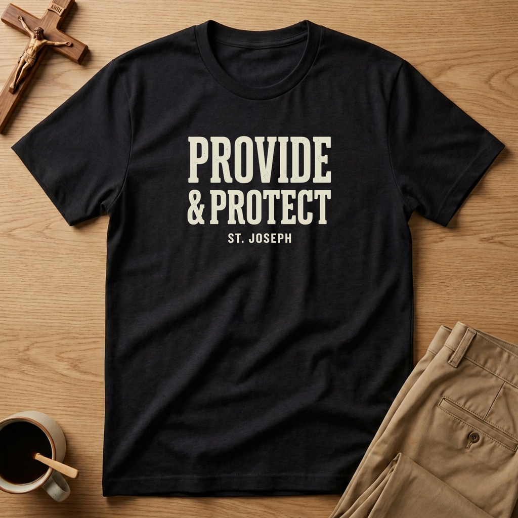 St. Joseph Provide & Protect Catholic T-Shirt
