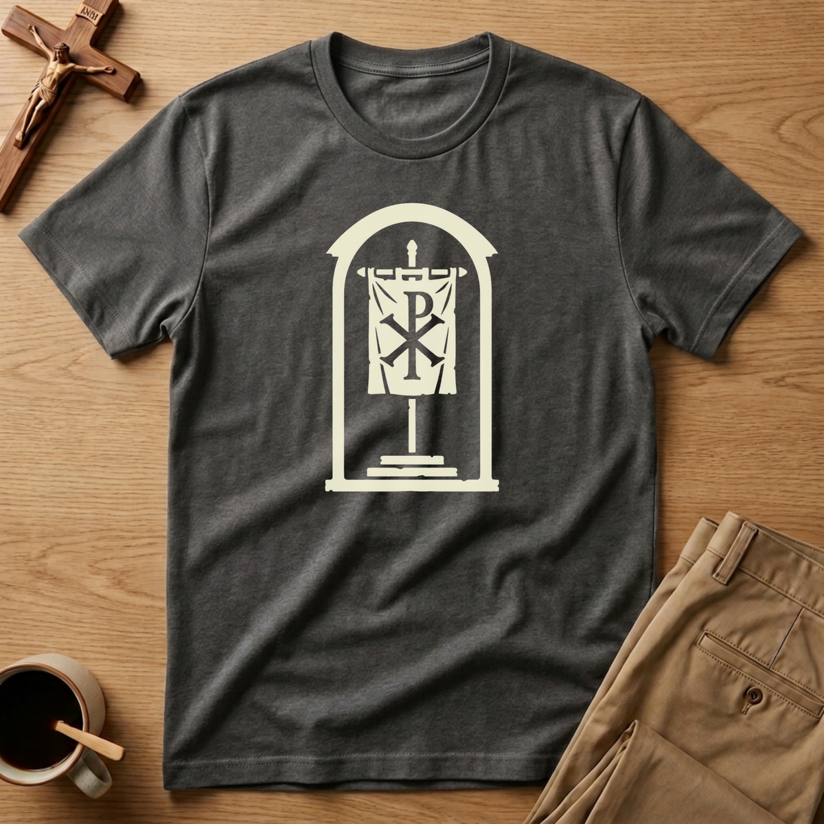 Chi-Rho Monumental Standard Catholic T-Shirt