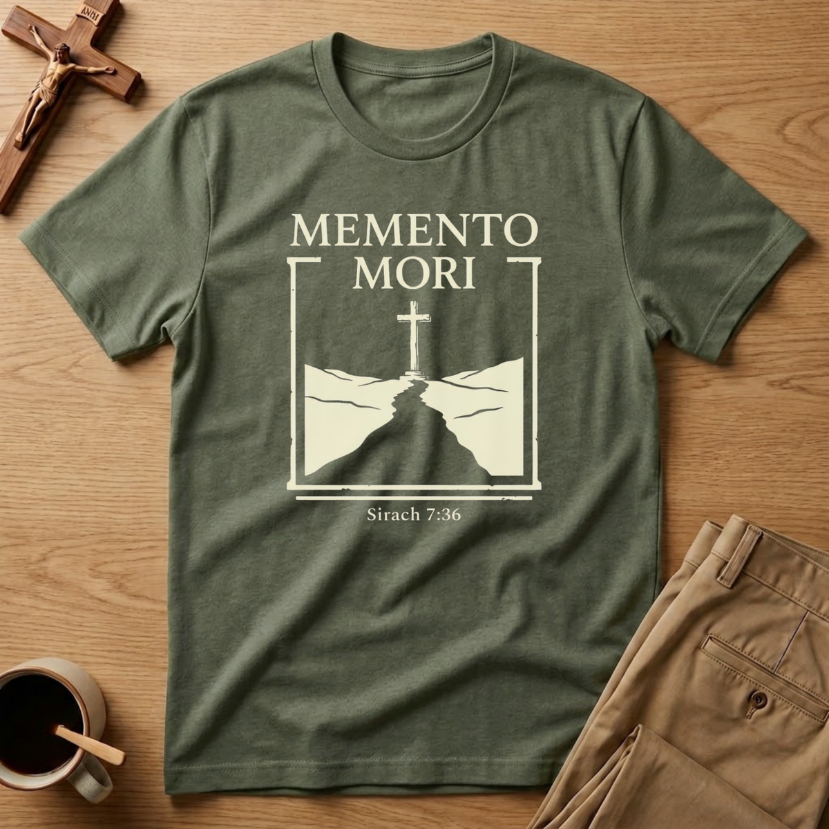 Memento Mori Remember Death Sirach 7:36 Catholic T-Shirt