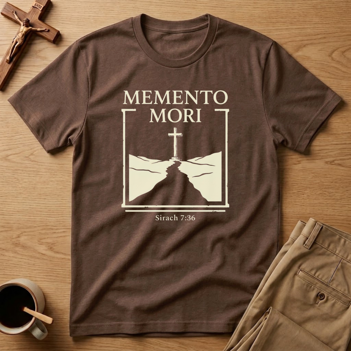 Memento Mori Remember Death Sirach 7:36 Catholic T-Shirt