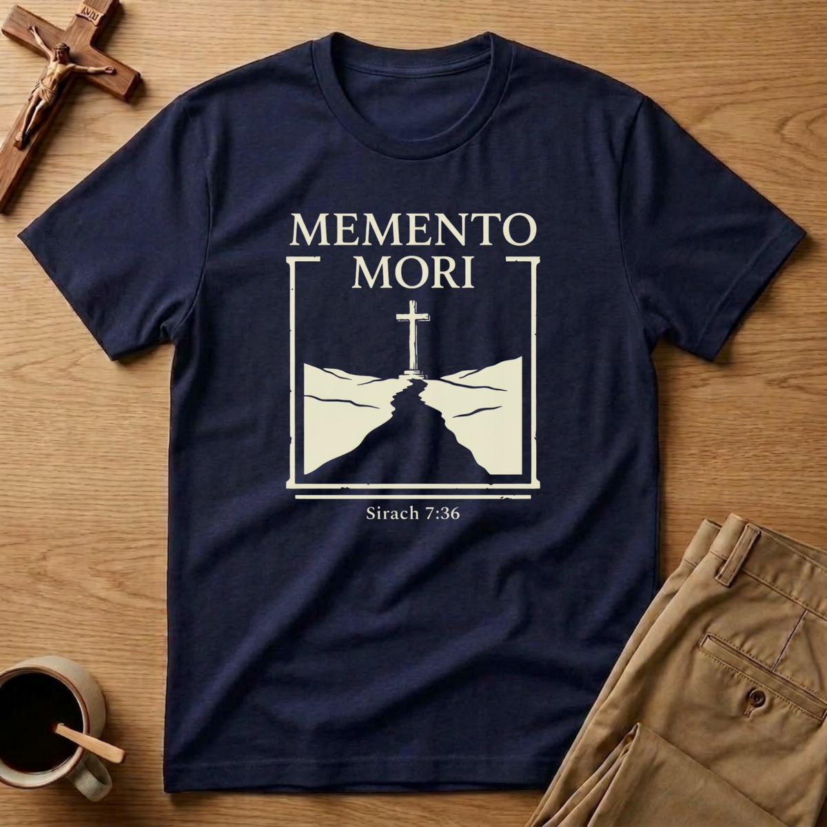 Memento Mori Remember Death Sirach 7:36 Catholic T-Shirt