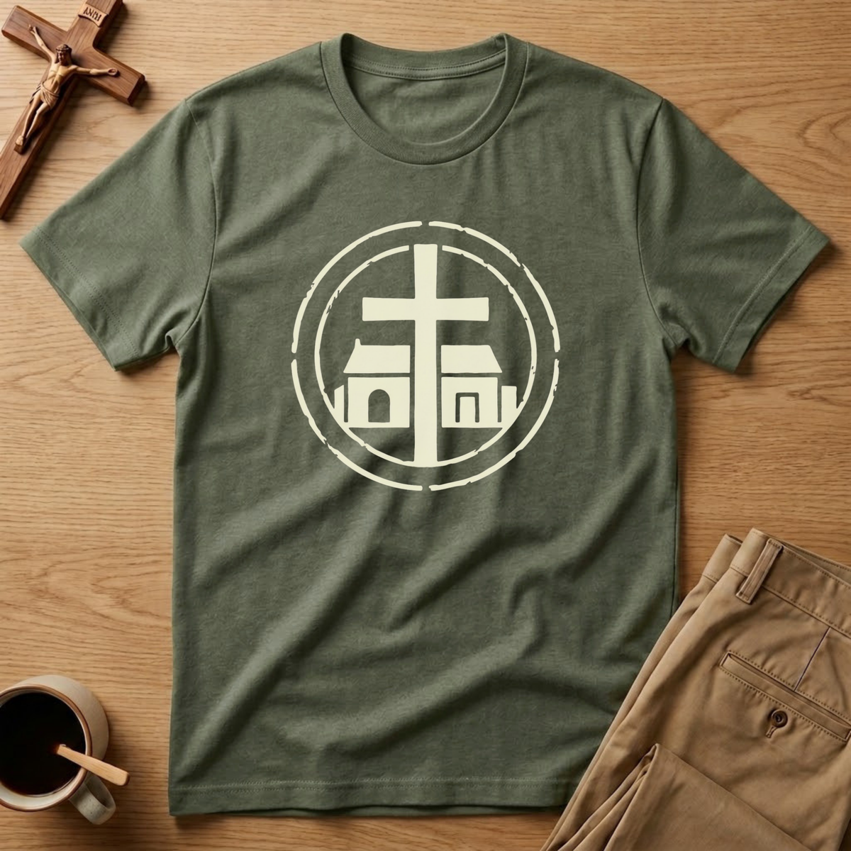 St. Benedict Abbey Cross Catholic T-Shirt