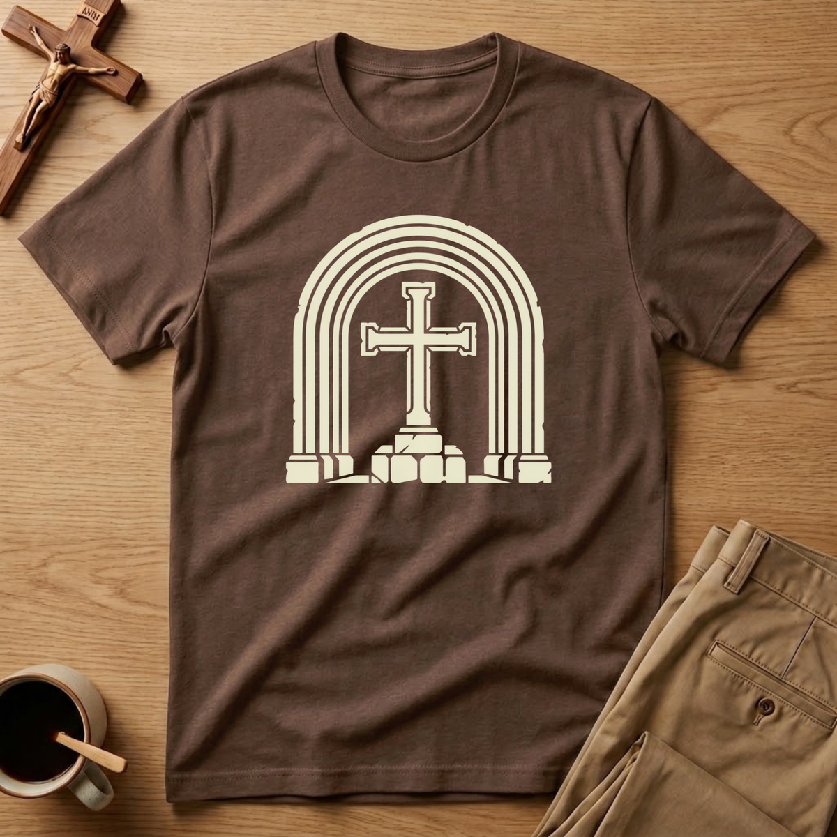 St. Benedict Monastic Arch Cross Catholic T-Shirt