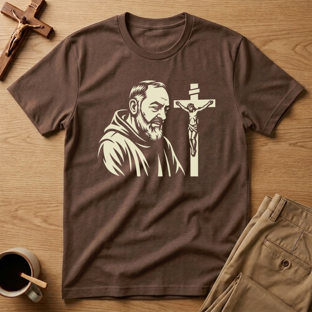 Padre Pio Crucifix T-Shirt