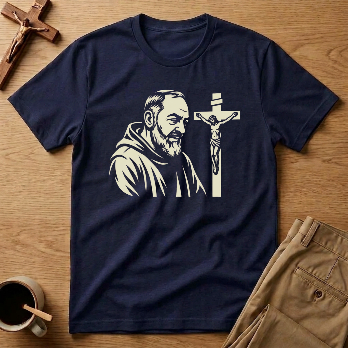 Padre Pio Crucifix T-Shirt