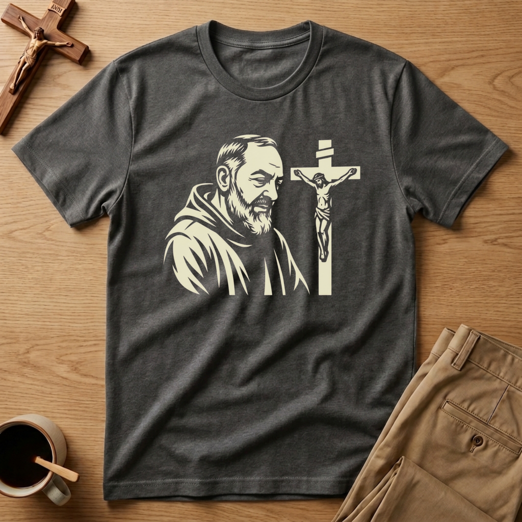 Padre Pio Crucifix T-Shirt