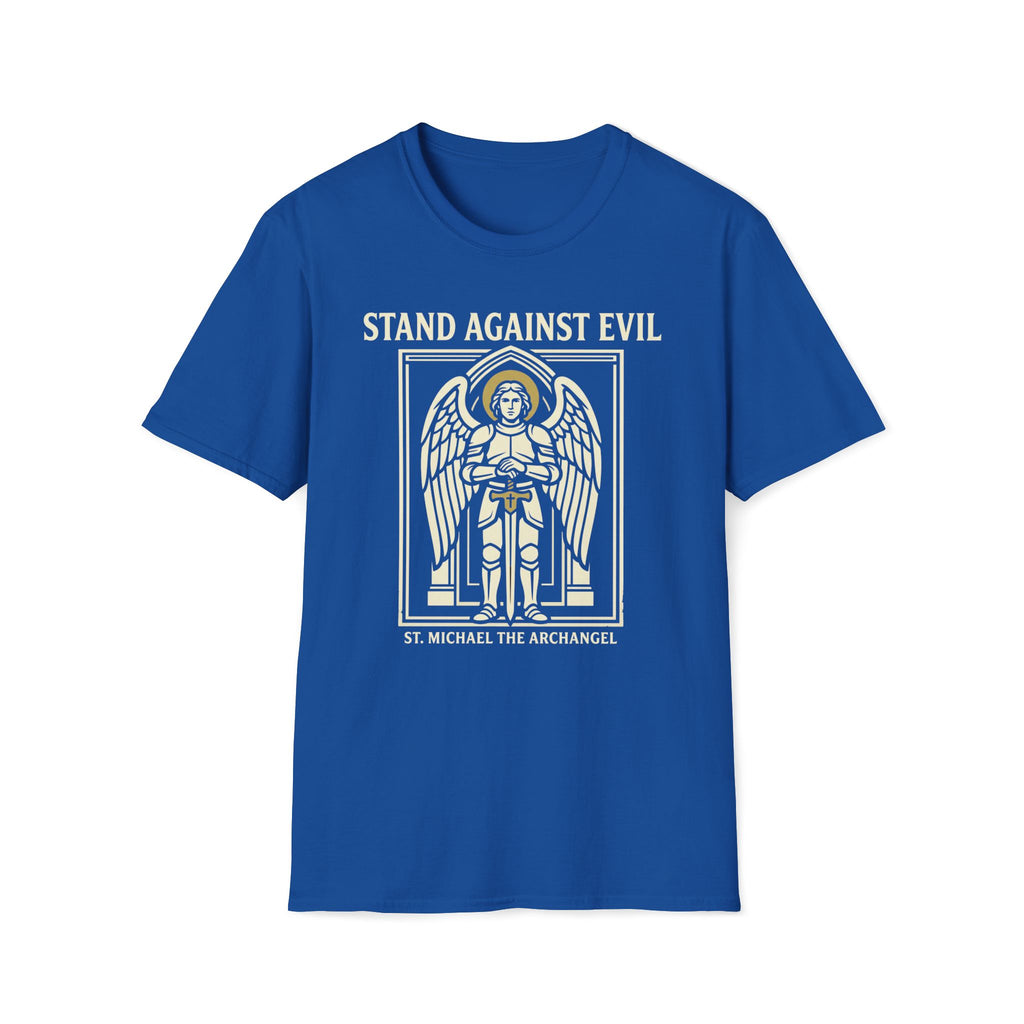 St. Michael Stand Against Evil Gothic Seal T-Shirt
