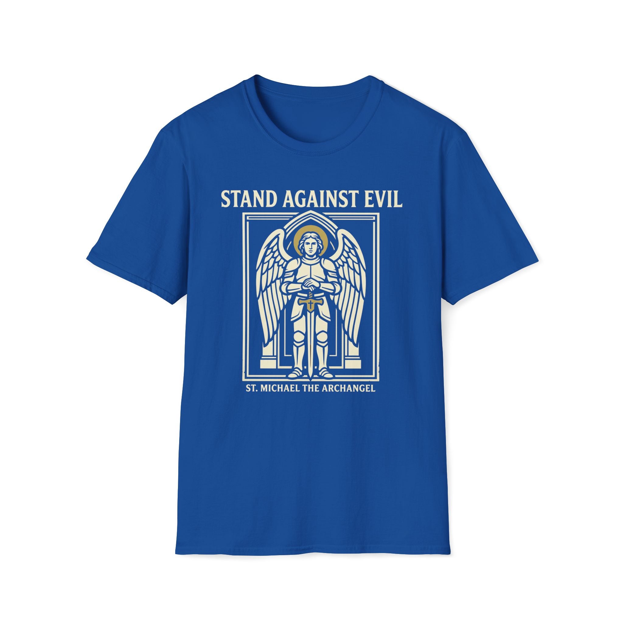 St. Michael Stand Against Evil Gothic Seal T-Shirt
