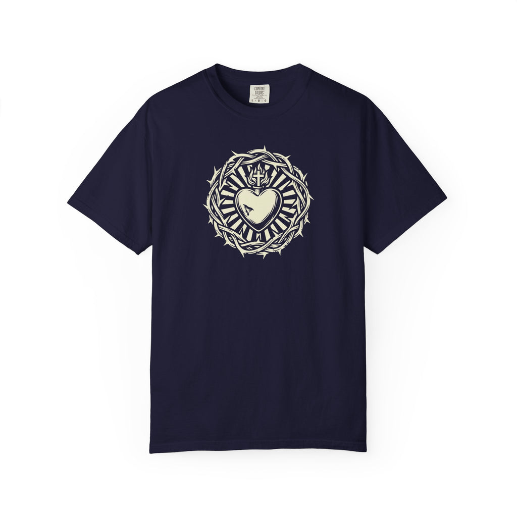 Sacred Heart Passion Engraving Catholic T-Shirt
