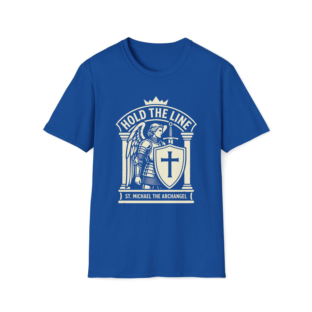 St. Michael Hold the Line Heraldic Shield T-Shirt
