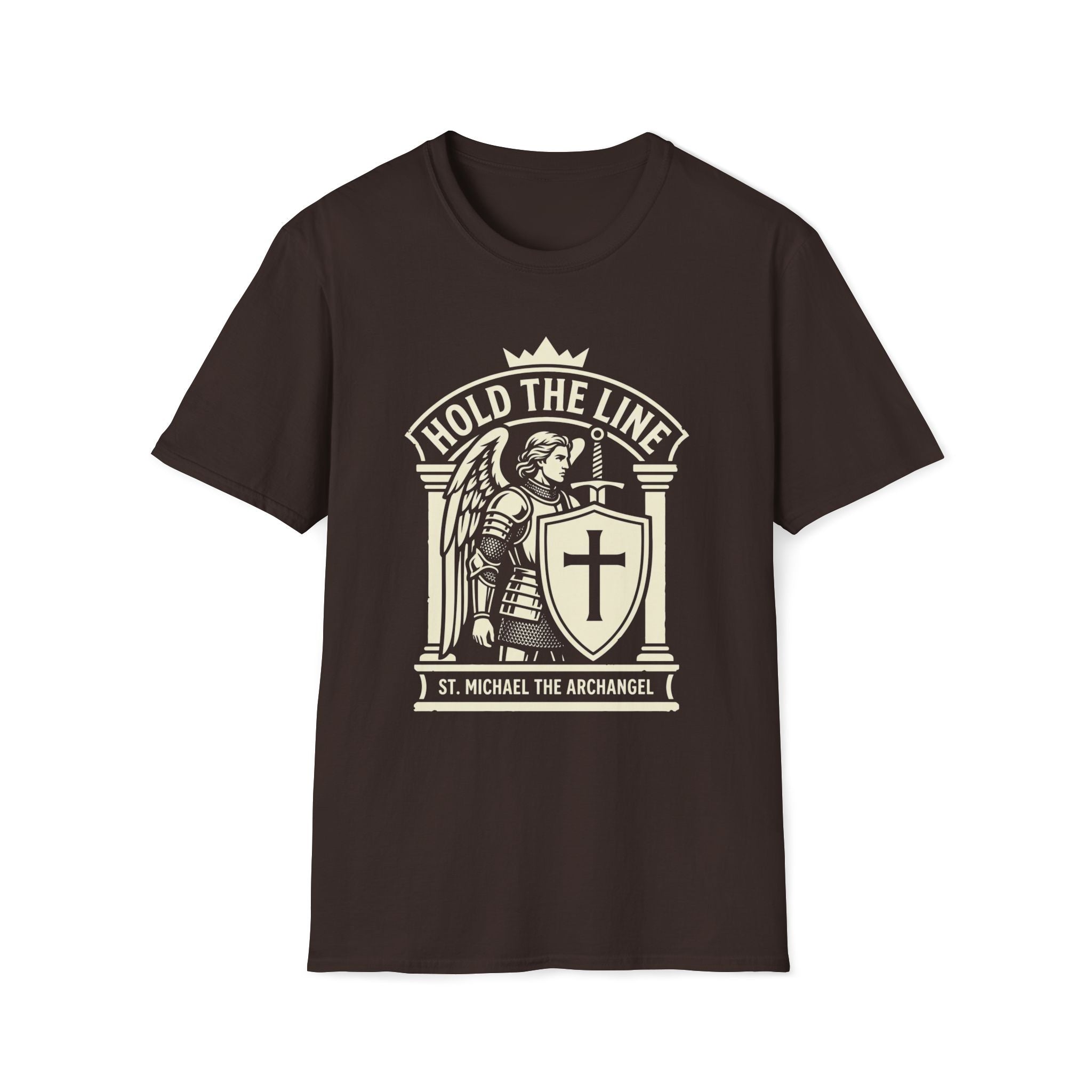 St. Michael Hold the Line Heraldic Shield T-Shirt