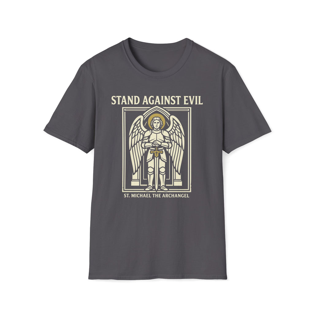 St. Michael Stand Against Evil Gothic Seal T-Shirt